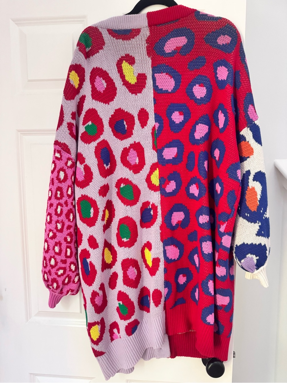 Farm Rio Multicolor Oversized Leopard-Print Cardigan Sweater Sz M EUC - Picture 7 of 7
